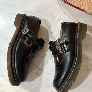 Dr. Martens 8065 Black Leather Mary Jane Shoes